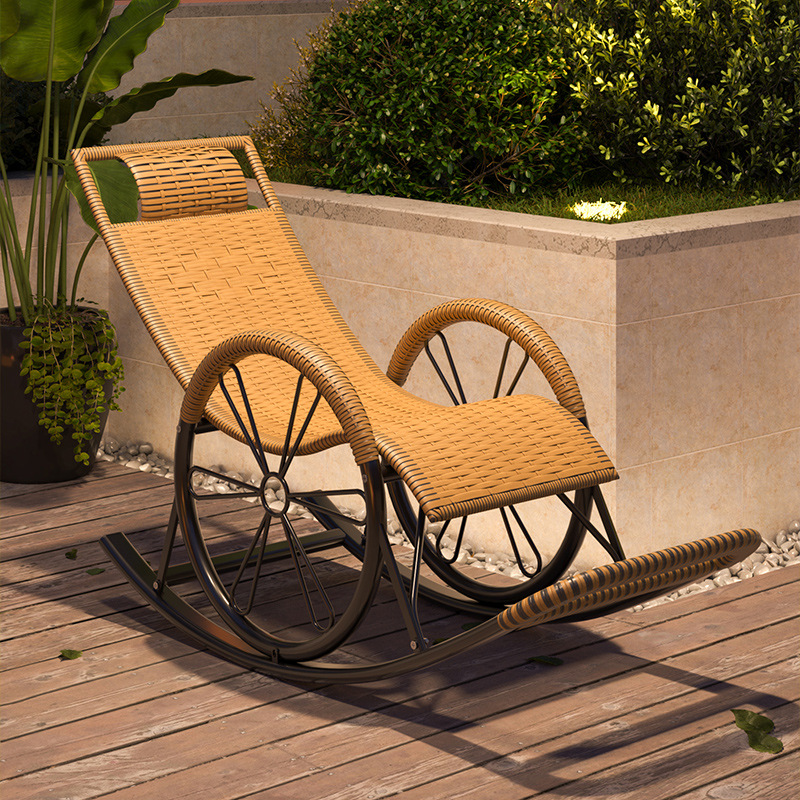 silla mecedora silla de balcón para adultos silla de almuerzo relajante silla de caña para personas mayores silla mecedora perezosa respaldo