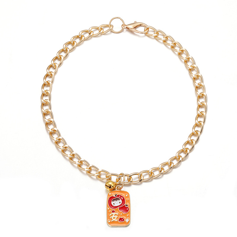 Collar de gato decorativo de dibujos animados lindo Geely colgante de texto de aleación de la Etiqueta de perro Cadena de mascotas al por mayor