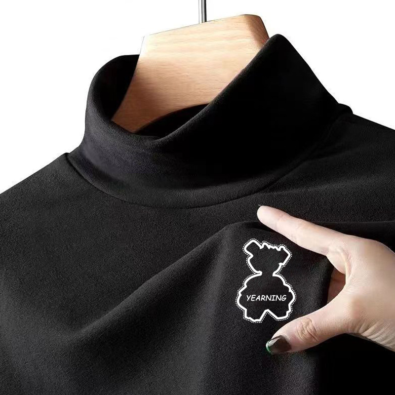 Directo de fábrica ajustada ropa interior agradable a la piel de terciopelo a prueba de frío camisa de fondo caliente ropa medio cuello alto ropa de otoño de los hombres