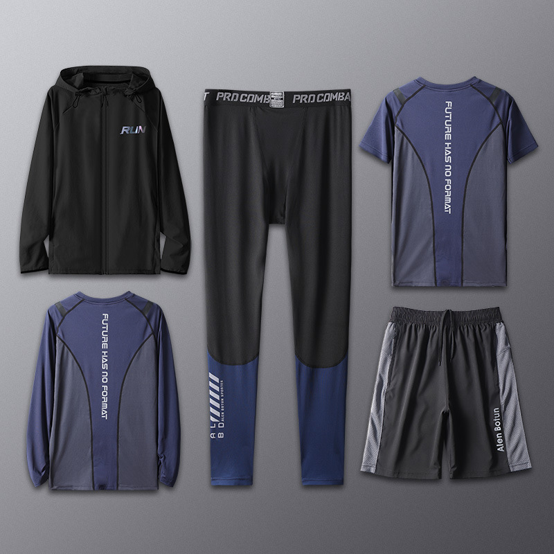 Ropa de fitness hombre rápido seco juego de fútbol de otoño y invierno ropa de carrera suites pantalones de entrenamiento de manga larga equipo de baloncesto