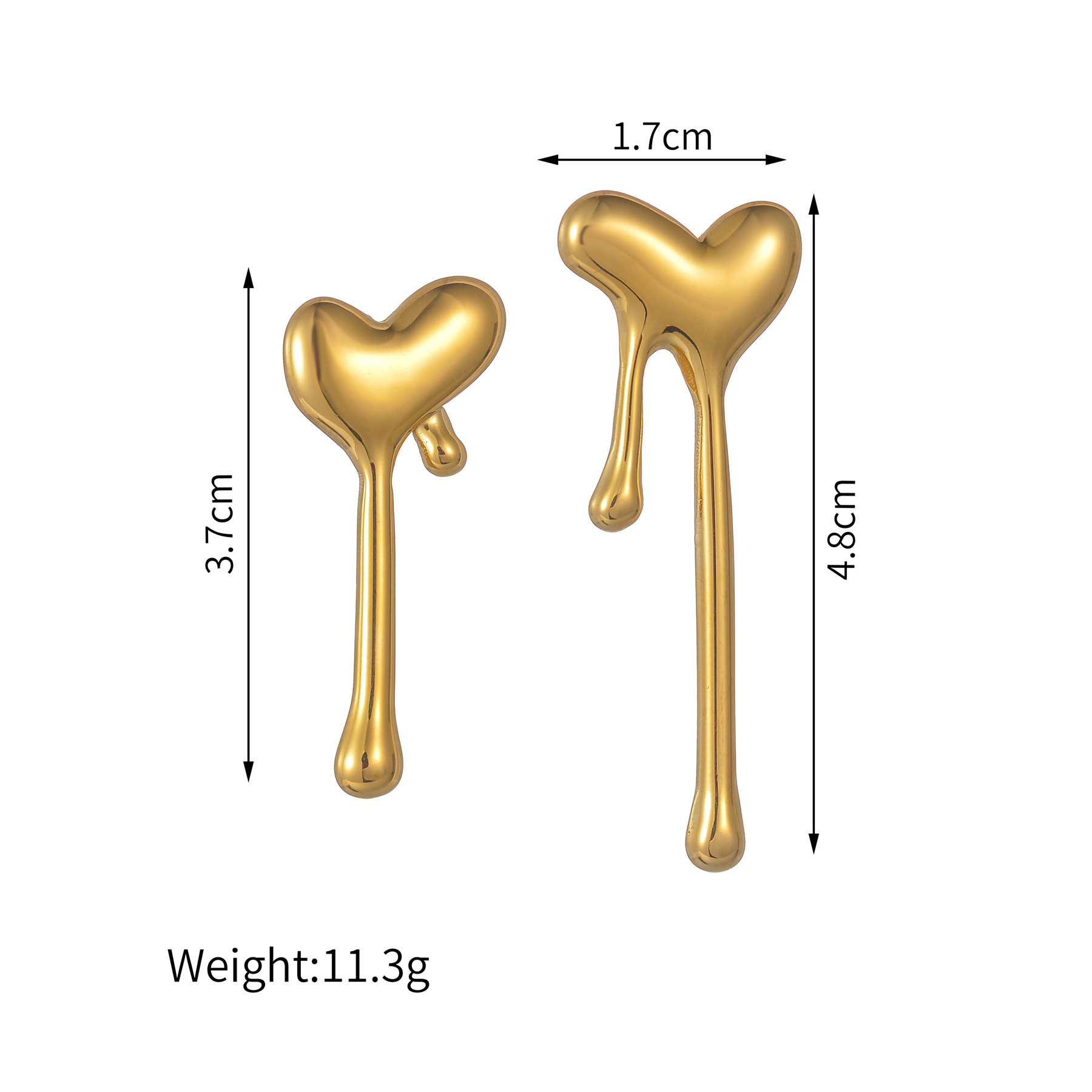 9g Weight PVD Coated Gold Plating Process 201 Stainless Steel Ear Needle Material 18K Real Gold Plated Plating Material Stone-Free Inlay Material Drop Earrings, Ear Studs Classification 1 Pair Quantity Daily Occasion 201 Stainless Steel Material Heart Shape Pattern Women's Gender Retro, IG Style Style Mixed Metal, Plating Craft 1 Pair IG Style Retro Heart Shape Mixed Metal Plating 304 Stainless Steel Drop Earrings Ear Studs 18