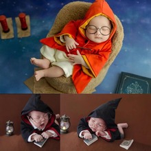 新款新生儿摄影服装哈利波特儿童拍照斗篷影楼宝宝魔法师主题道具