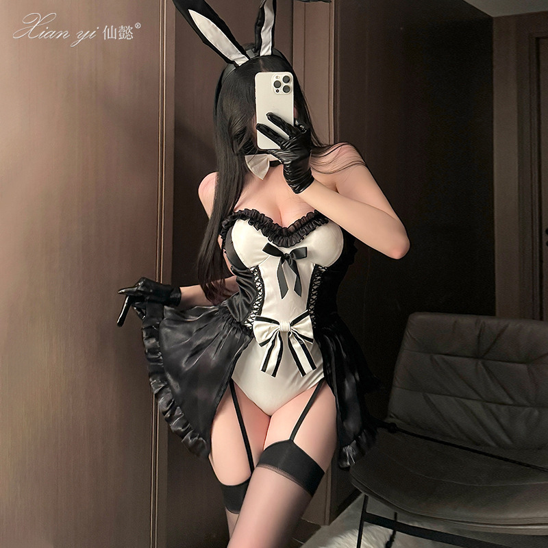 Xianyi Sexy Lingerie Halloween Pure Desire Bunny Girl Uniform Temptation Sexy Small Chest No Need to Take Off Suit Qqny599