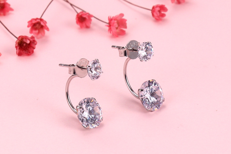 1 Par Plata De Ley 925 Geométrico Aretes display picture 2