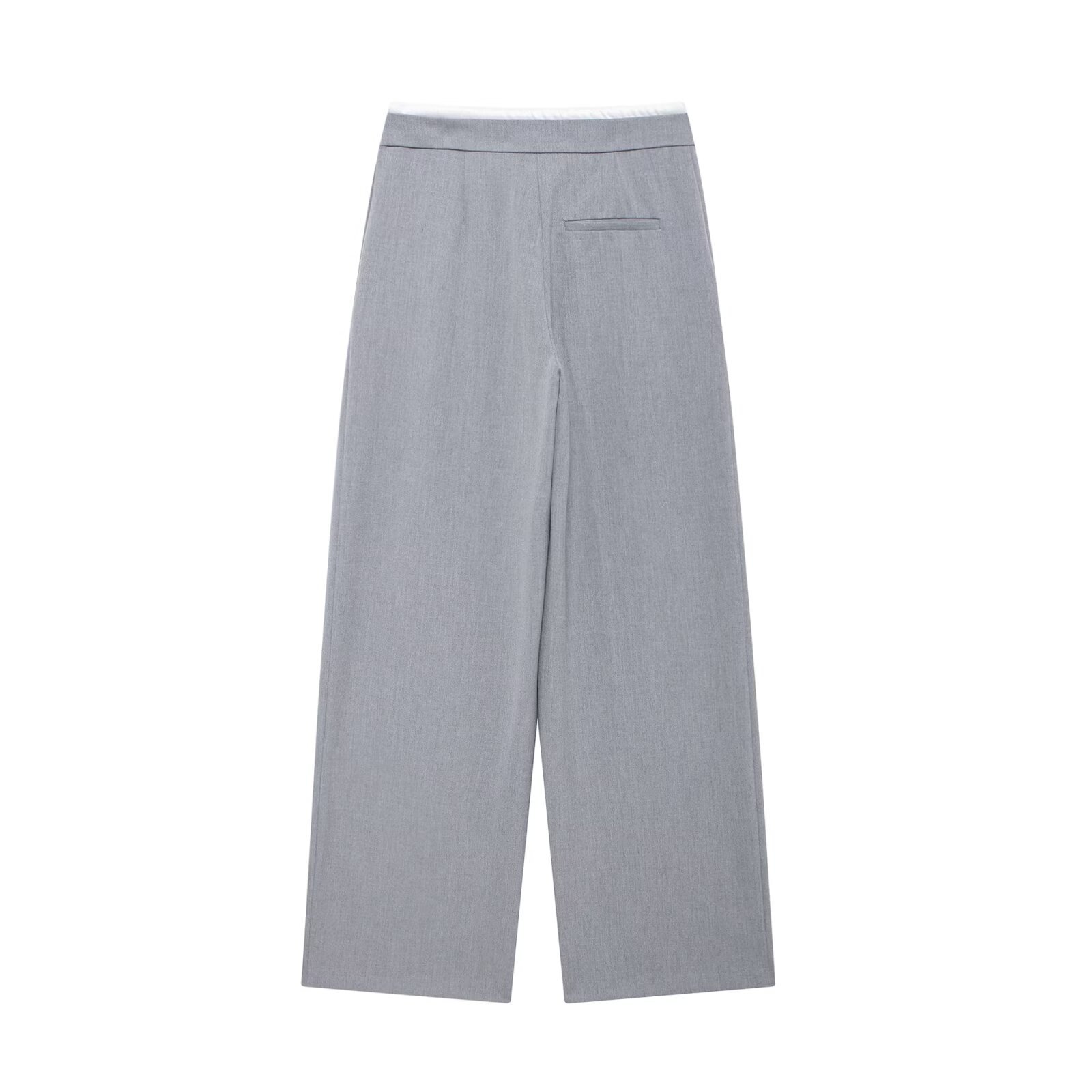 Abbigliamento donna autunno e inverno 2024 nuovi pantaloni larghi a doppio strato con vita larga e gamba larga_voghion.com
