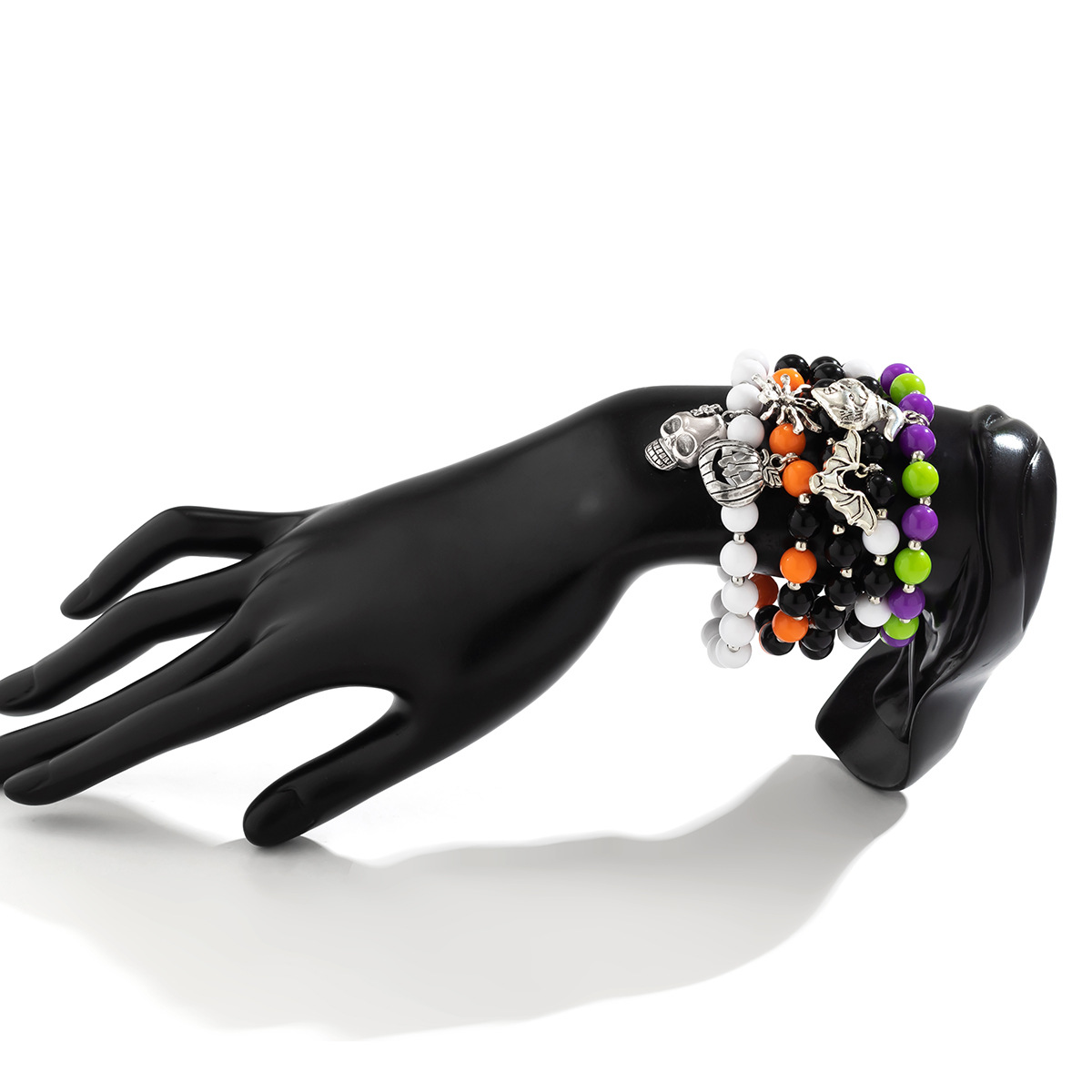 Ensemble de bijoux en perles grimace d'Halloween transfrontalier européen et américain, fête de vacances, squelette de sorcière, nouveau bracelet, bijoux_voghion.com
