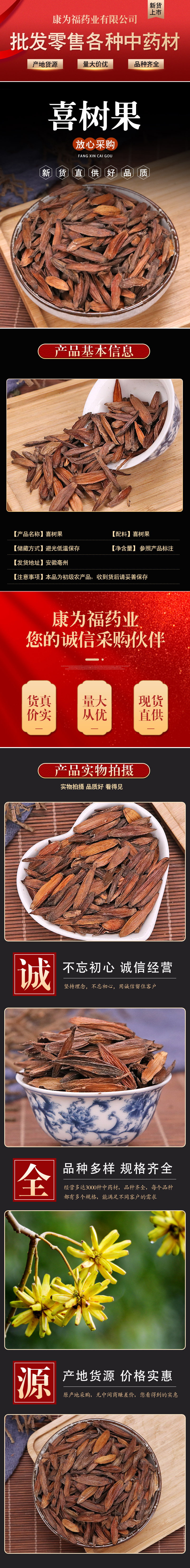 Xi Shu Guo (Camptotheca acuminata) — Dried Chinese Herbal Fruit, 500g overview