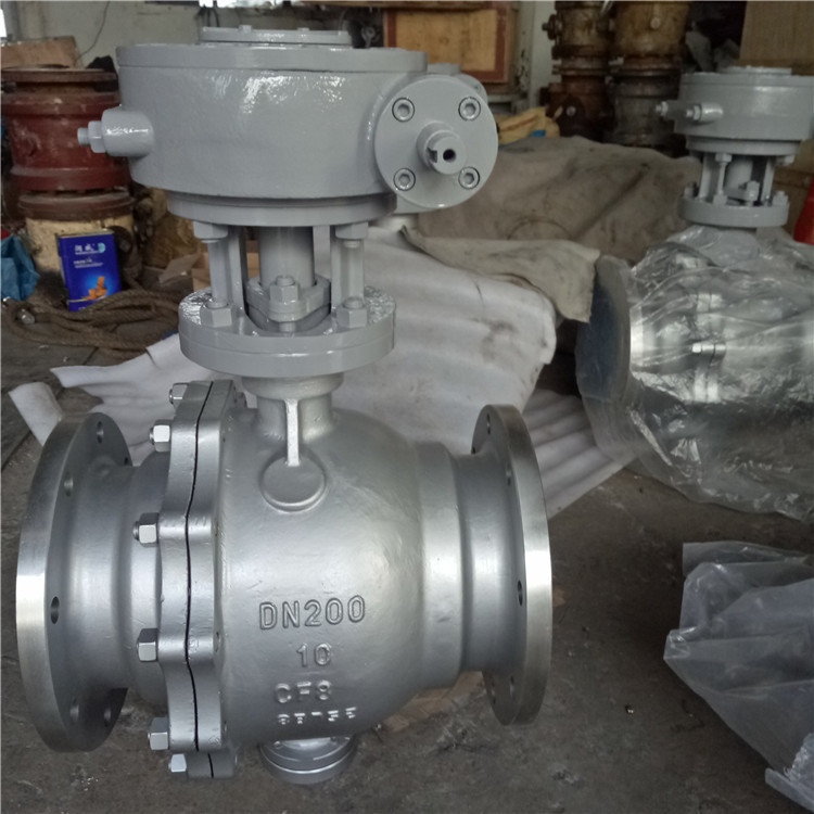 涡轮转动硬密封固定式法兰球阀 Q347Y-16RL 不锈钢316L固定球阀
