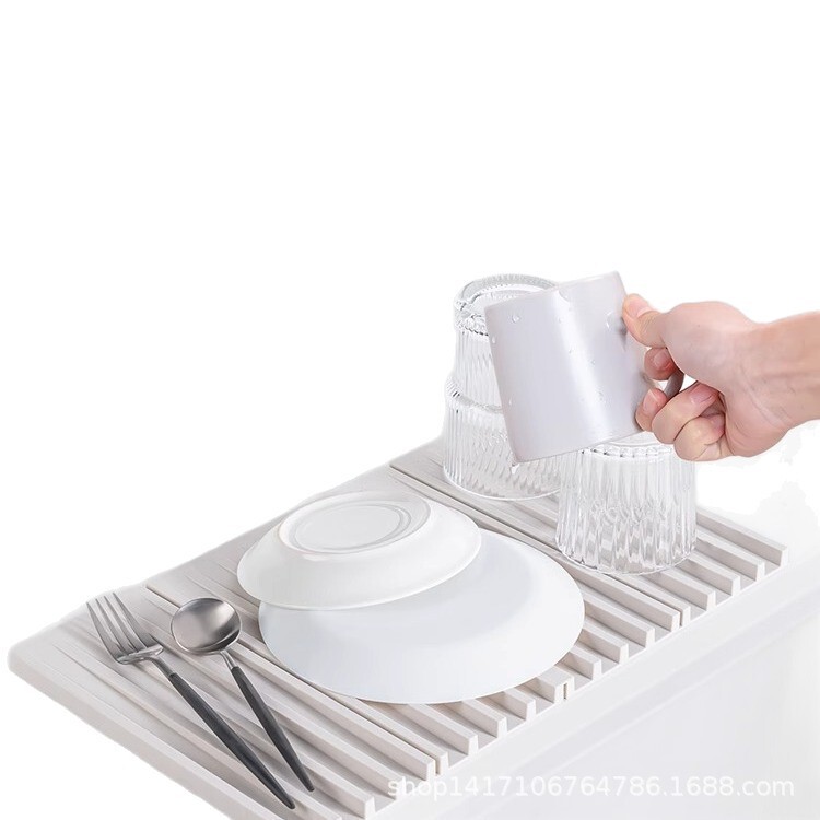 Amazonの新製品シリコンシンクマット食器排水マット大型スロープ排水マット食器乾燥水制御|undefined
