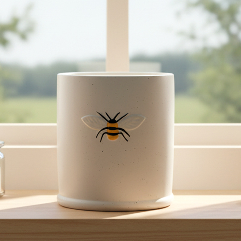 Relieve de abejas cerámica gran tamaño hogar rosa verde plantación verde mariposa orquídea maceta mayorista TEMU tipo de escritorio