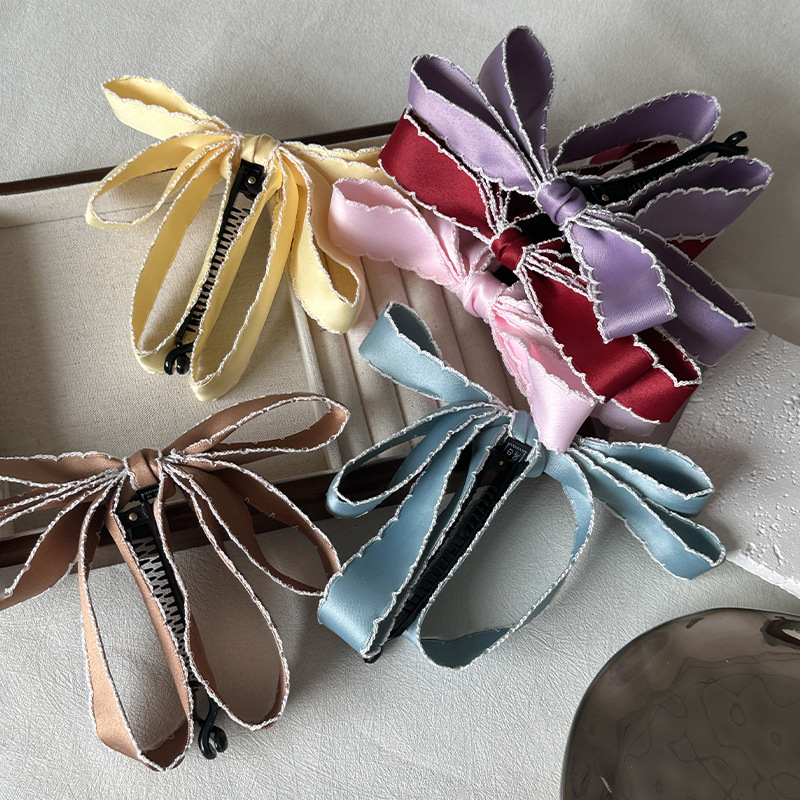38g Weight Hair Clip Hair Accessories Type 1 Piece Quantity Casual, Holiday, Daily Occasion Cloth Material Bow Knot Pattern All Seasons Season Women's Gender Elegant, Sweet Style Elegant Sweet Women's Bow Knot Cloth Hair Clip 4