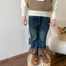 清仓款】维木童装儿童加绒牛仔裤秋冬男女童长裤宝宝裤子童裤