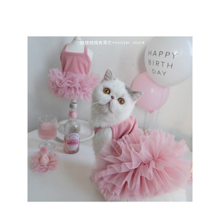 寵物公主裙貓咪衣服春夏季結婚紗禮服芭蕾泰迪狗狗生日蓬蓬裙紗裙
