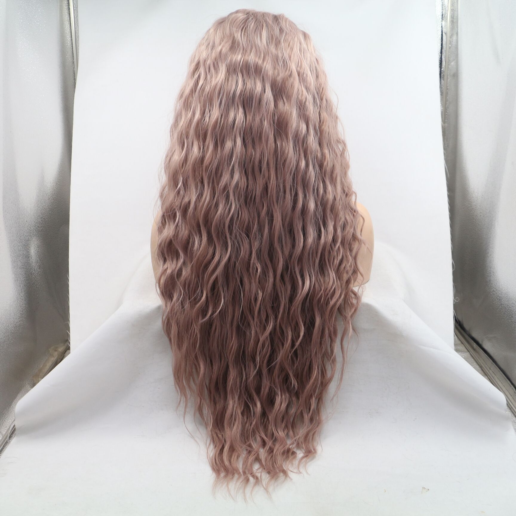 NEW LOOK 2021 Peluca de encaje frontal de fibra química cabello largo y rizado europeo y americano cabello rizado encaje cabello largo capucha peluca