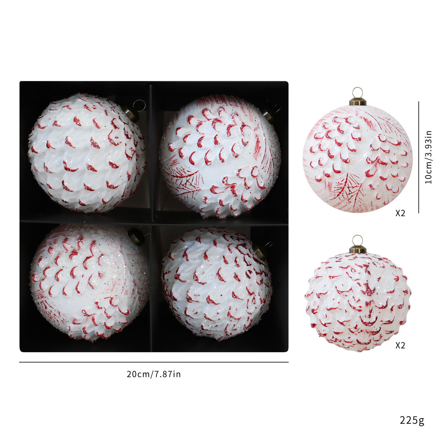 Shengyuan nuevo 10CM / 4PCS antiguo colgante de Navidad decoración del árbol de Navidad colgante de ventana de hotel colgante