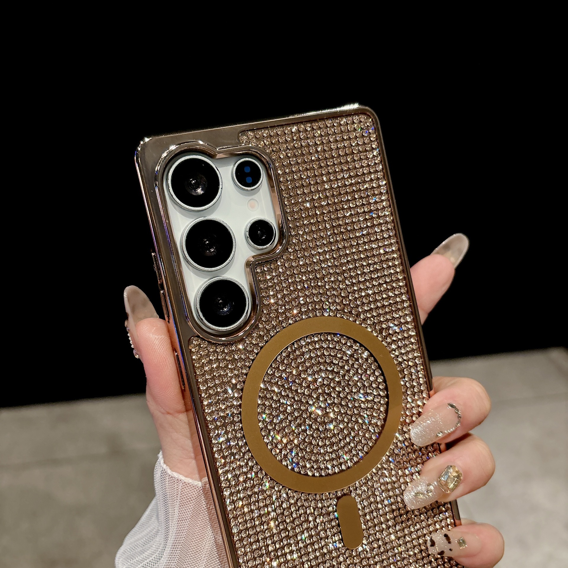 Coque De Protection Magnétique À Strass Pour Samsung S24 Ultra_voghion.com