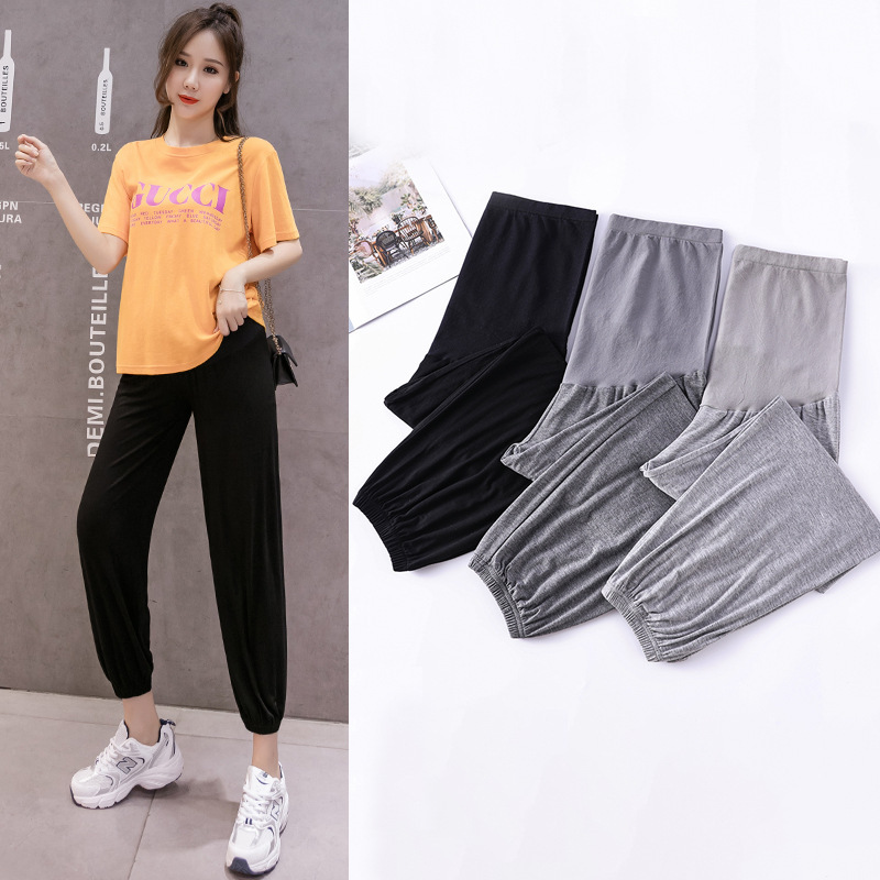 Pregnant Women's Wear Autumn Pregnant Women's Pants Spring and Autumn Wear Nine-point Yoga Leggings Pregnant Women's Pants Women's Pants
