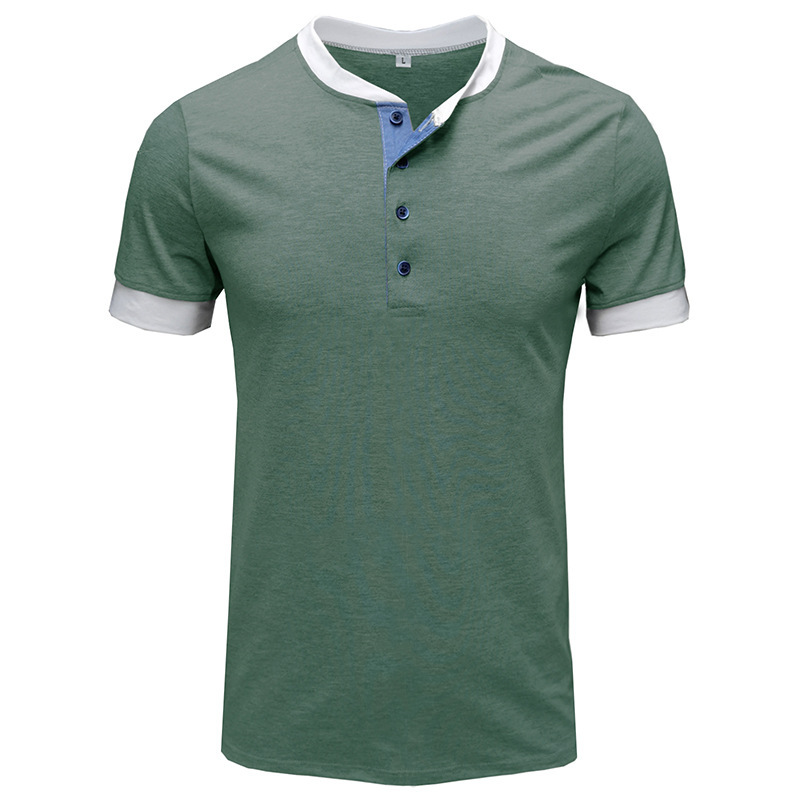 Sommer Neue Europäische und Amerikanische männer Casual Vielseitig Kurzarm T-shirt Rundhals Einreiher Top_voghion.com