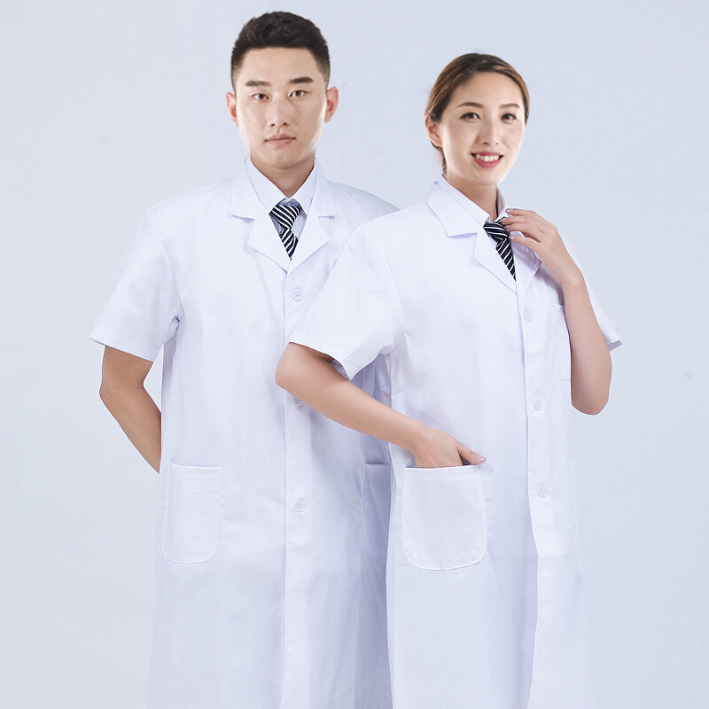 เสื้อคลุมสีขาวแขนสั้น [น้ำหนักเบา] 133 / S/160 น้ำหนัก 45-50kg