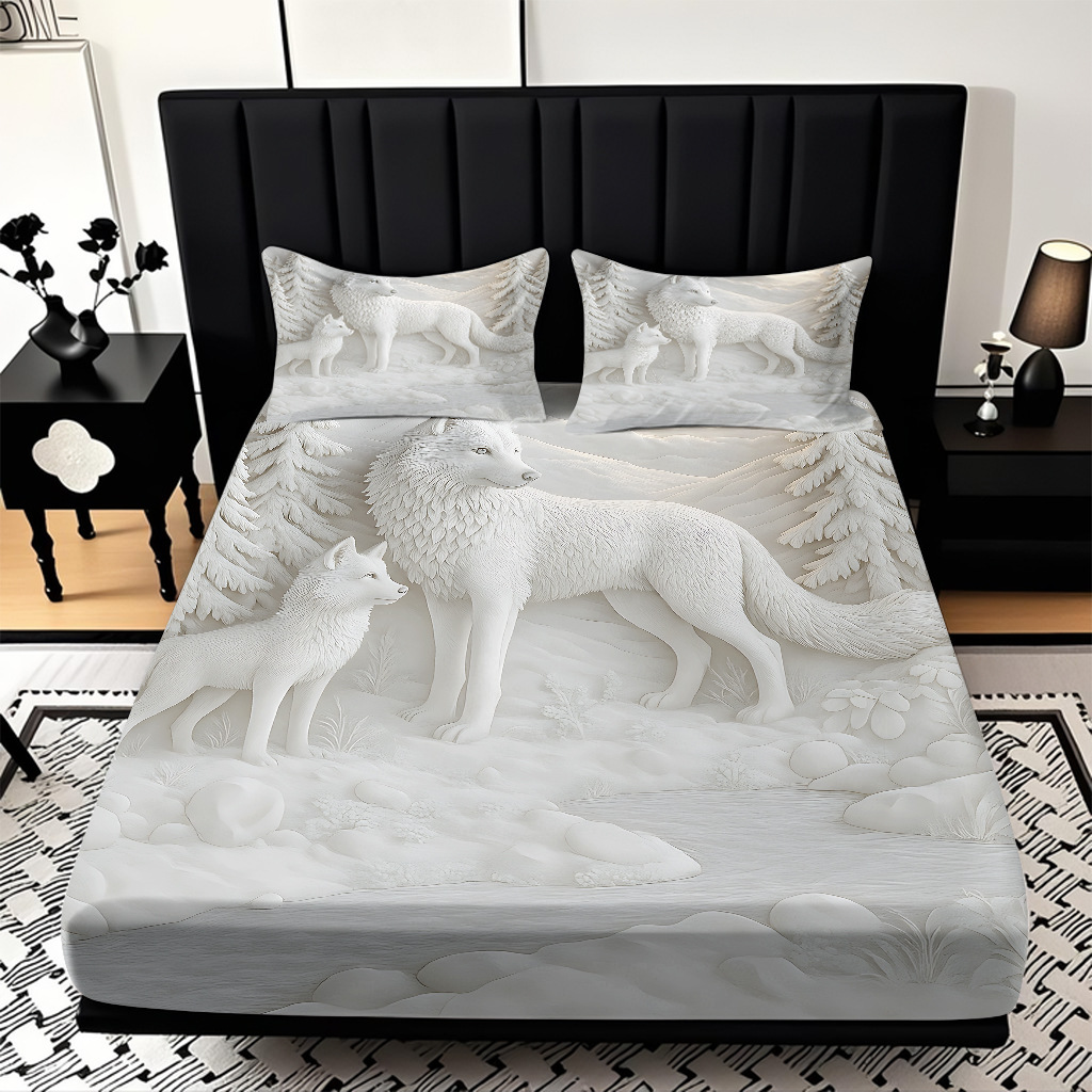 TEMU / JIT Hot Wolf 3D Digital Printing Quilt Set Soporte internacional exclusivo para la impresión