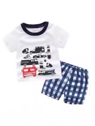 25 Summer Children's Cotton Short-Sleeve Set for Boys and Girls, Large Children's Two-Piece Set Children's Clothing