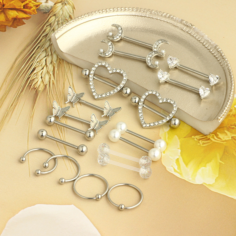 Pointed titanium steel lip stud product view