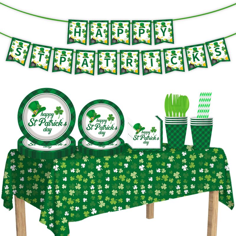 Cross-Border New St. Patrick's Day Themed Holiday Party Decorations Disposable Paper Towels, Paper Plates, Paper Cups, and Tableware Cross-Border New St. Patrick's Day Themed Holiday Party Decorations Disposable Paper Towels, Paper Plates, Paper Cups, and Tableware