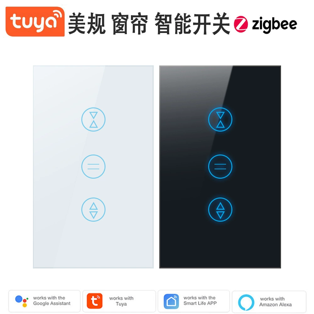 Переключатель для штор ZigBee американский стандарт умный дом tuya граффити умный сенсорный переключатель панель закаленное стекло