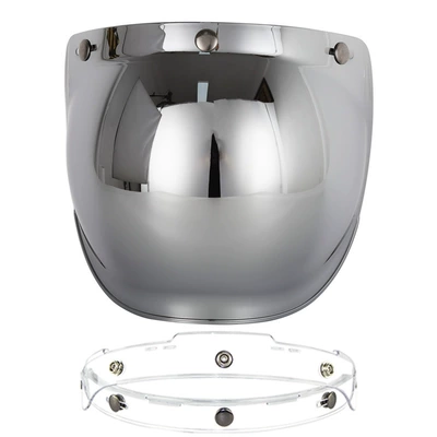 Manufacturer Wholesale Motorcycle Helmet Half | Motorcycle Safety Supplies - silver-plated-sheet-with-transparent-bracket