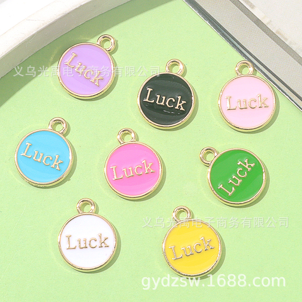 DIY jewelry accessories alloy butterfly mixed color enamel letter crown love heart round small pendant charm