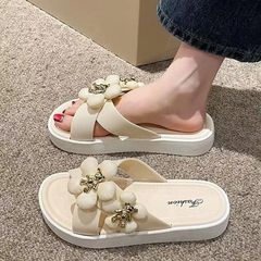Slippers fashion summer outdoor beach flat sandals fairy style teddy bear thick-soled non-slip versatile sandals internet celebrity