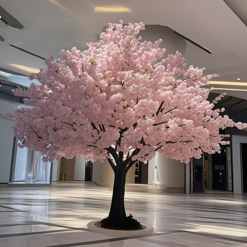 Cherry Blossom Tree Artificial Tree Landscaping Fake Flower Hotel Shopping Mall Large Peach Blossom Tree Classy Accessible Luxury Indoor and Outdoor Decoration Furnishings