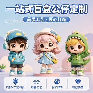 PVC软胶盲盒公仔定制潮玩手办小摆件可爱迷你吉祥物立体公仔定做