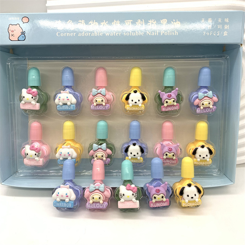 Comercio exterior Sanrio coolomi pasta tridimensional esmalte de uñas a base de agua meilti perro de oreja grande a base de agua peeling esmalte de uñas lote