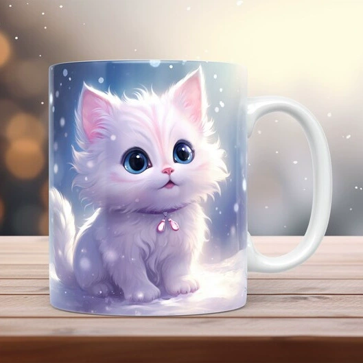 3D рисунок самолета котёнок кот снеговик дыра керамическая кружка кофе чай вода чашка новый пустой вход