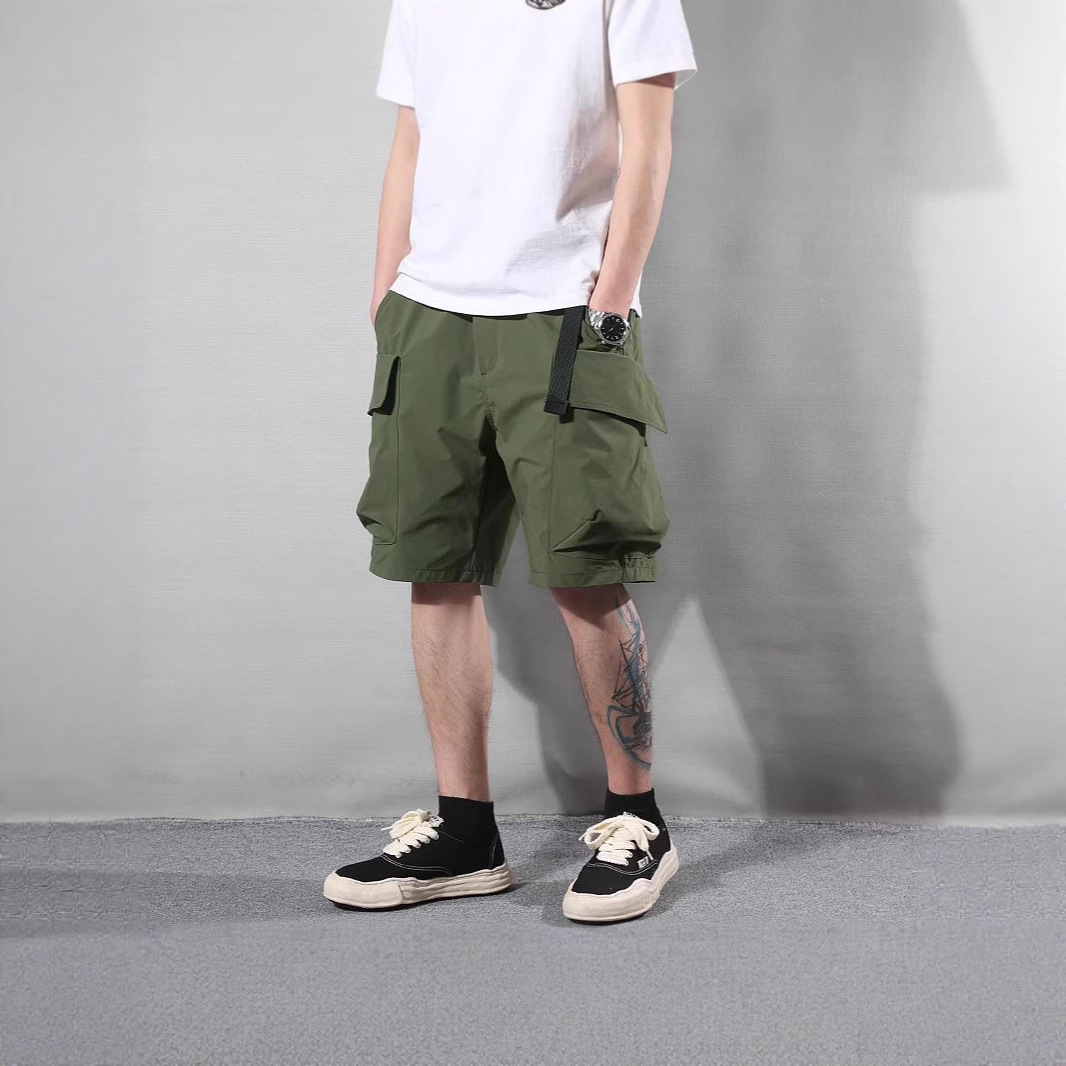 2025 Cross-Border Trendy Multi-Pocket Cargo Shorts Men's Summer Youth Outdoor Functional Casual Mid-Length Shorts