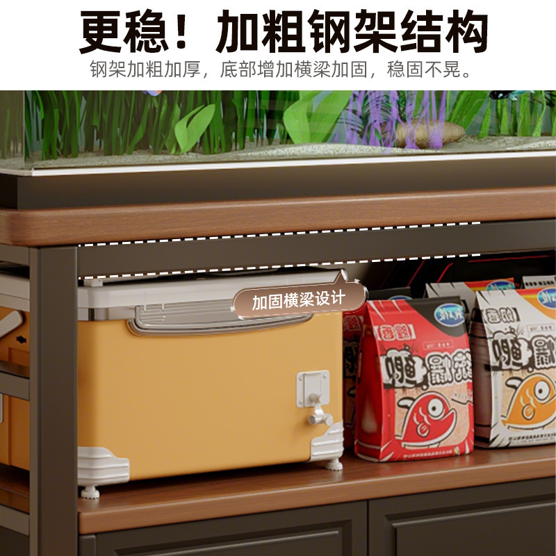 Estante de estanque de pescado piso integrado contra la pared sala de estar dormitorio armario de almacenamiento mesa larga base de cuervo