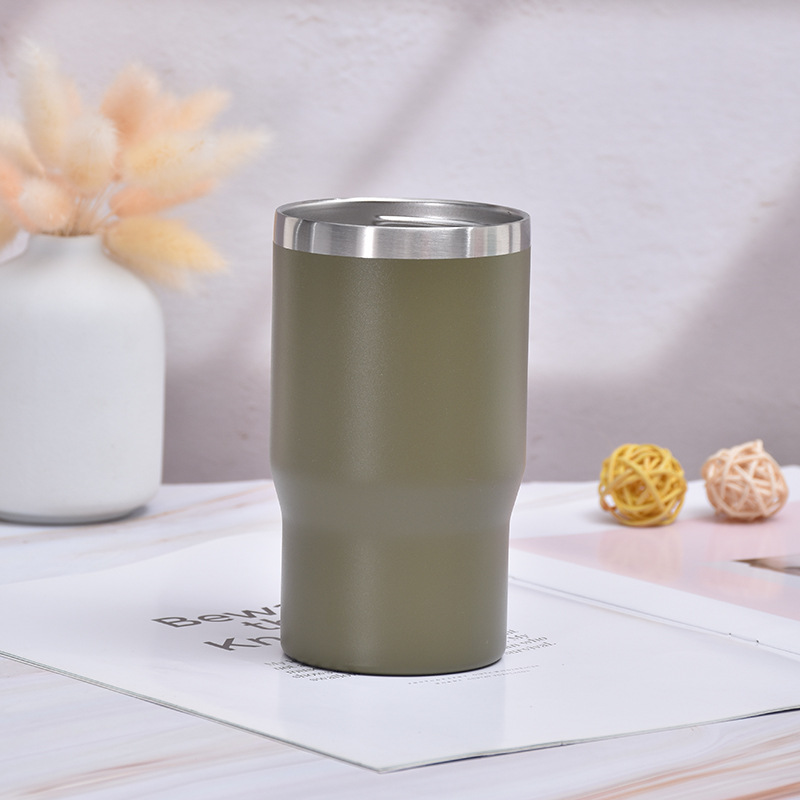 Pulverización de plástico 14oz de acero inoxidable doble cubierta multifuncional tanque frío oficina de negocios Taza de coche taza de helado al aire libre