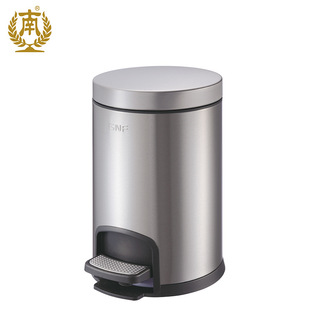 Guangzhou Southern 5L-20L Round Flat Lid Room Kitchen Hotel Foot Bucket Foot-Operated Stainless Steel Trash Can