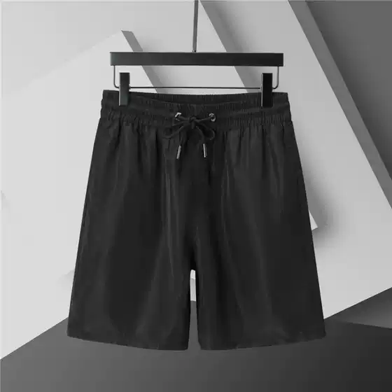 Men's Quick-Dry Beach Shorts Summer Thin Ice Silk Casual Five-Point Shorts for Men Breathable Sweat-Wicking