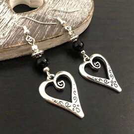 跨境热卖波西米亚风格心形吊坠耳环时尚简约个性小众百搭