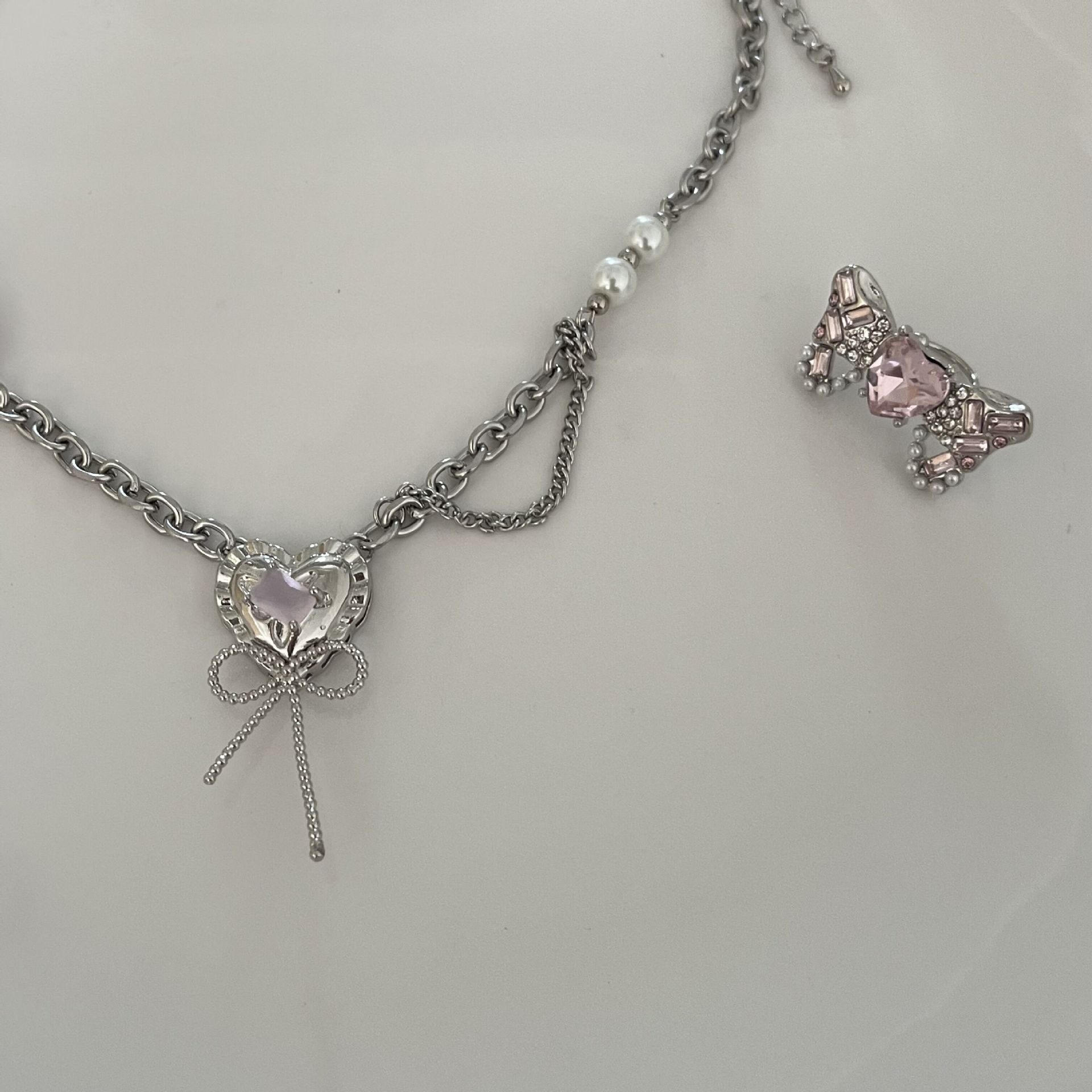 Fashion Heart Shape Alloy Inlay Rhinestones Womenu0027S Pendant Necklace