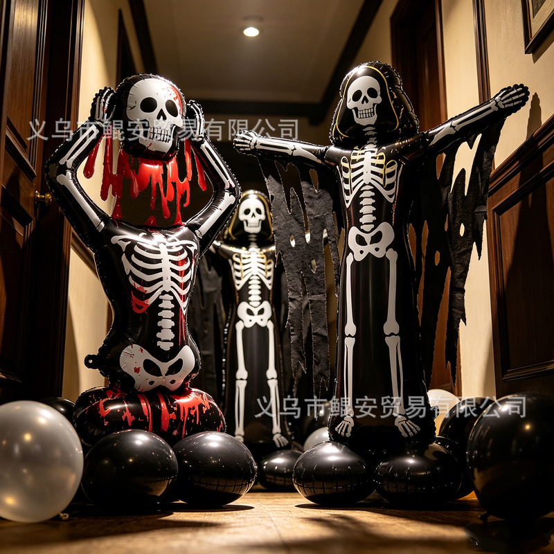 Cross-Border Halloween Balloon Standing Skeleton Halloween Decoration Ghost Pumpkin Balloon Set Party Decoration Ornaments Cross-Border Halloween Balloon Standing Skeleton Halloween Decoration Ghost Pumpkin Balloon Set Party Decoration Ornaments