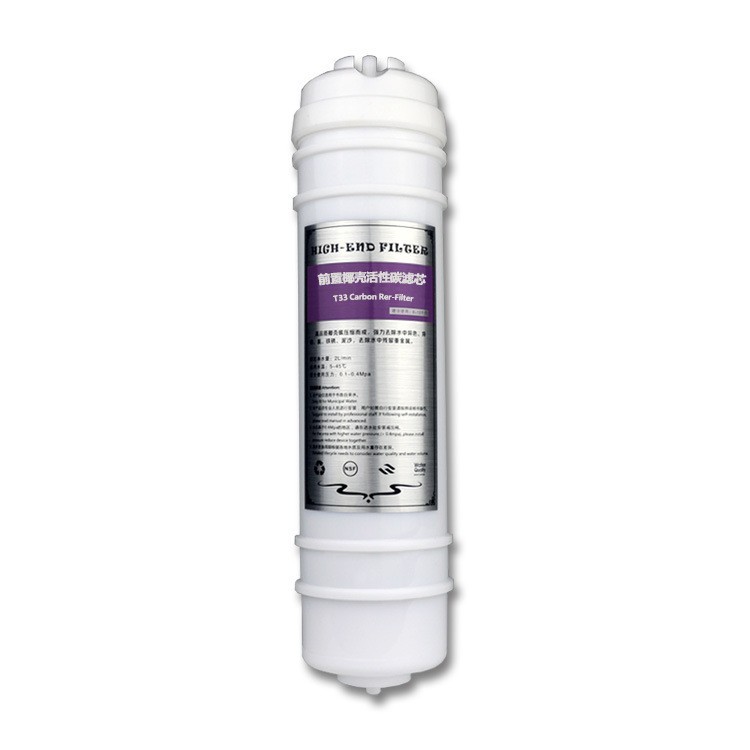 Al por mayor de estilo coreano de conexión rápida frontal elemento de filtro de carbón activado de alto valor de yodo eliminación de cloro filtro de guía de olor de cáscara de coco carbón activado