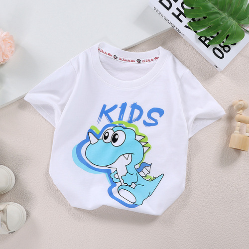 Children's short-sleeved t-shirt pure cotton girls summer clothes baby baby summer boys Korean style children's clothing tops dropshipping