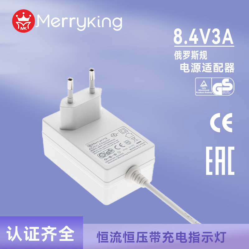 러시아 규정 EAC 인증 8.4V3A 리튬 배터리 충전식 전원 어댑터 인증 완전 전기 히터 히터
