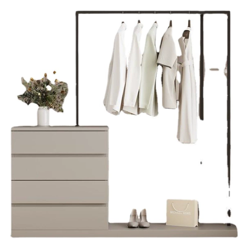 Многофункциональный напольный комод вешалка для одежды интегрированная Главная спальня шкафчик кровать шкаф Простая Современная прикроватная вешалка