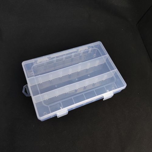 3格透明塑料收纳盒渔具饰品五金工具DIY串珠零部件整理空盒子24格