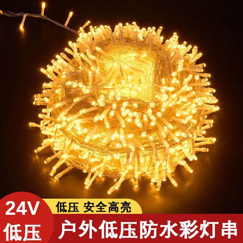 Manufacturer direct sale 24V low voltage LED color light string wholesale outdoor waterproof tree-wrapping light string Christmas festival decorative lights