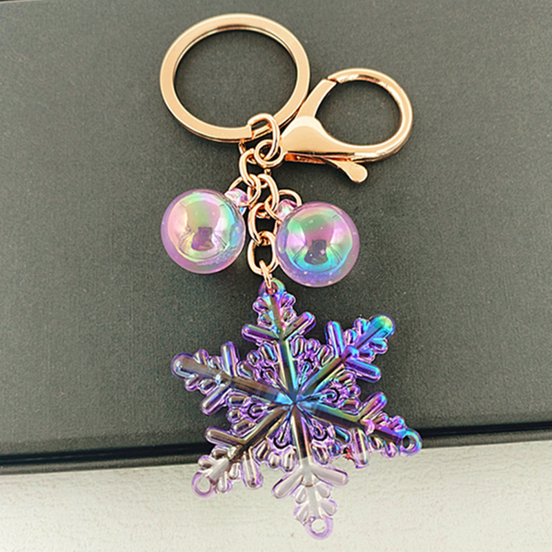 Foreign trade acrylic simulation electroplating colorful snowflake colorful bubble ball pendant Christmas bag decoration gift